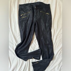 Zara basically USA 4 black snake skin print with pant leg zippers